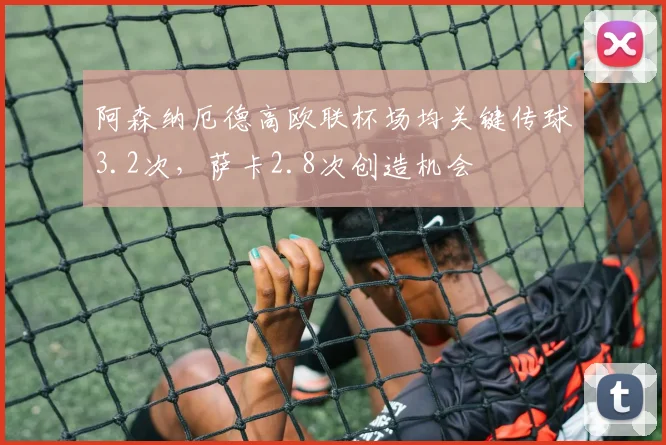阿森纳厄德高欧联杯场均关键传球3.2次，萨卡2.8次创造机会